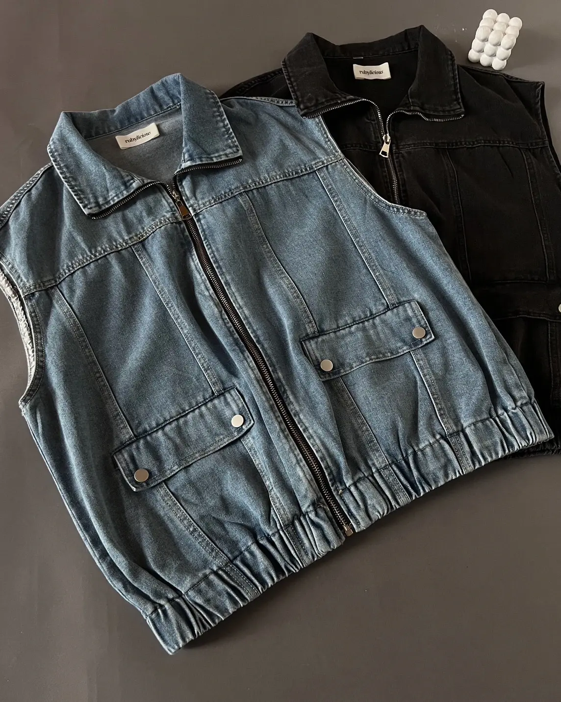 Alternative view of Rayela Denim Vest Kode 160M Light Blue