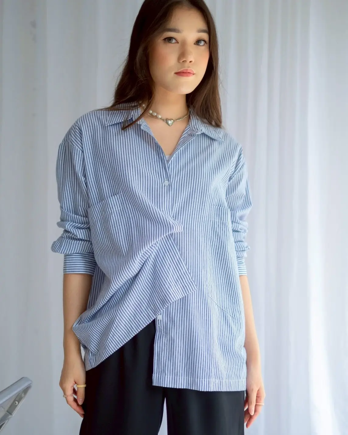 Malirha Oversize Shirt Blue
