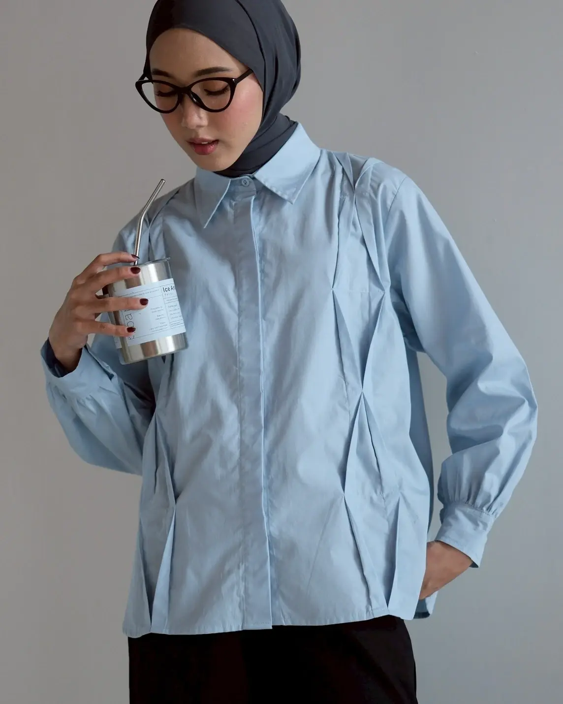 Meisa Shirt Dusty Blue