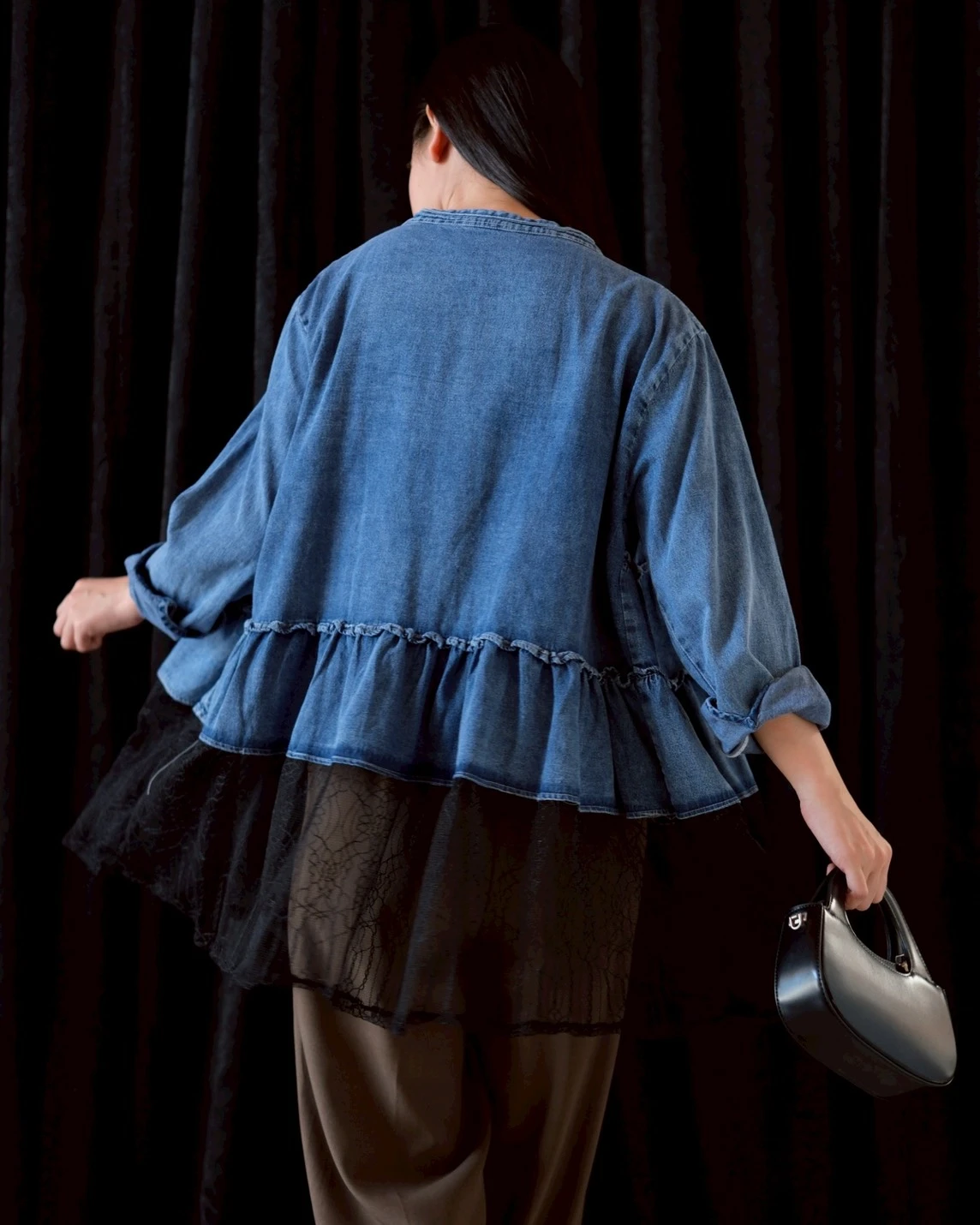 Ivayla Denim Shirt Acid-Black - Image 3