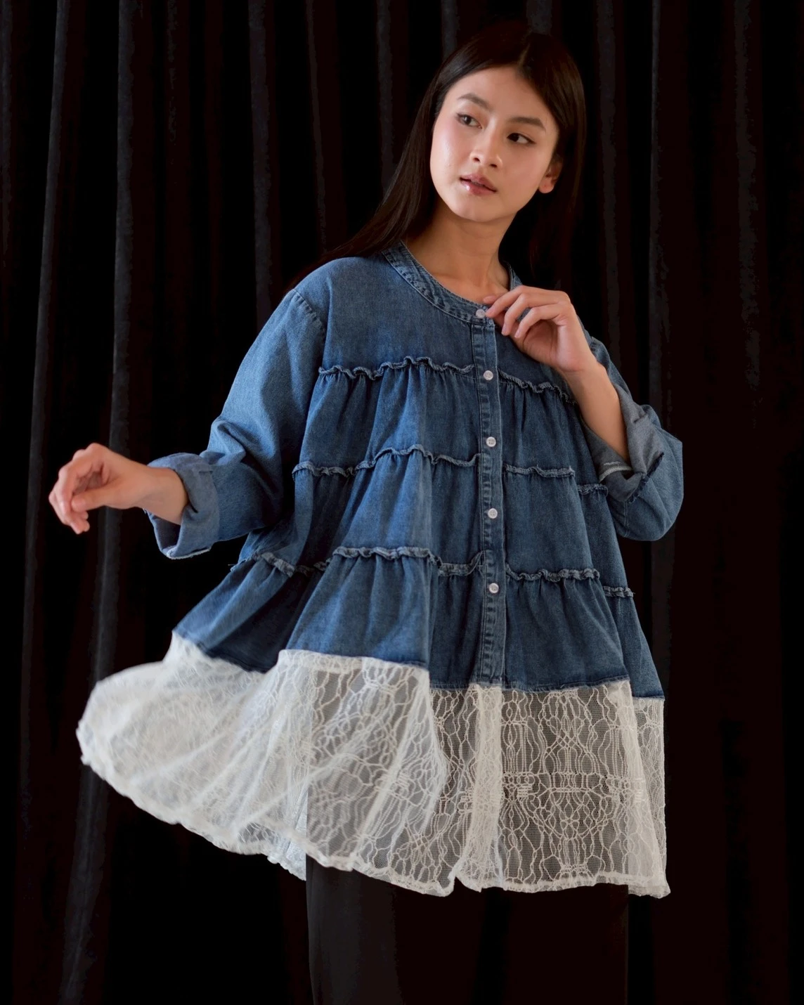 Alternative view of Ivayla Denim Shirt Acid-Bw