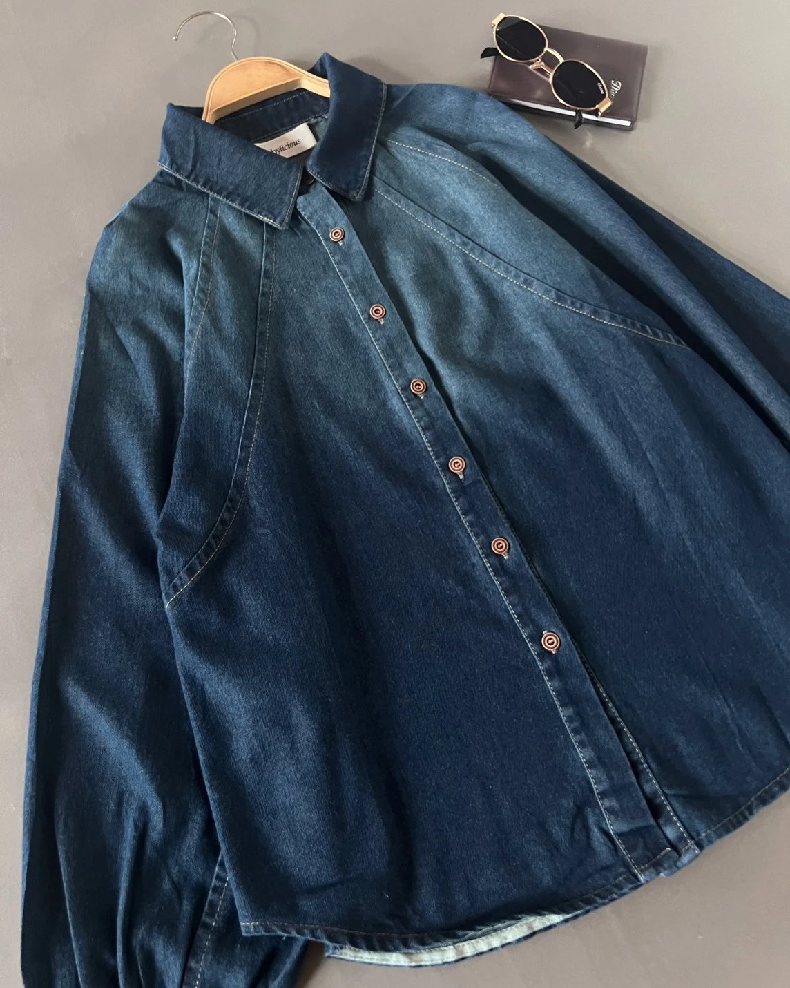 Bravie Denim Shirt Kode 199M Dark Blue