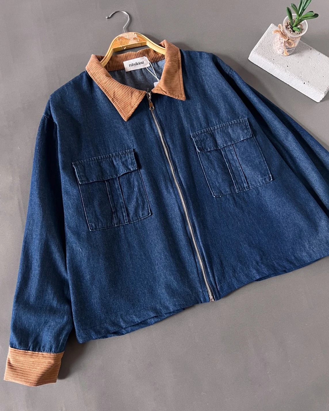 Cezira Denim Jacket Dark Blue