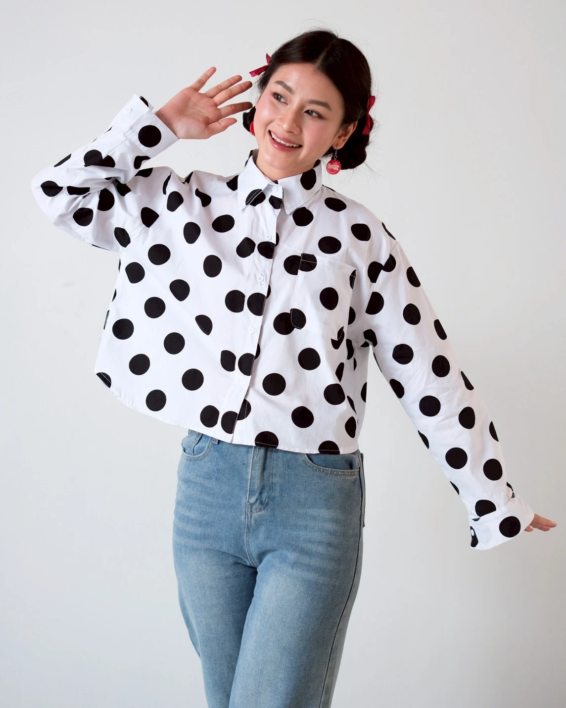 Alternative view of Cavera Polka Shirt Kode 2125 Broken White