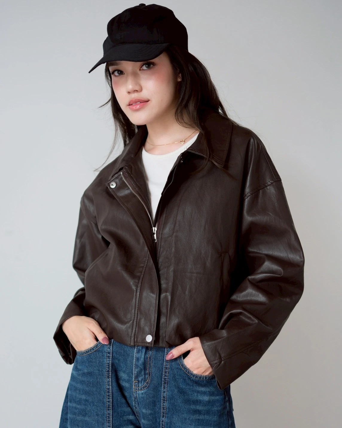 Celiora Leather Jacket Kode 8662 Coffee - Image 2