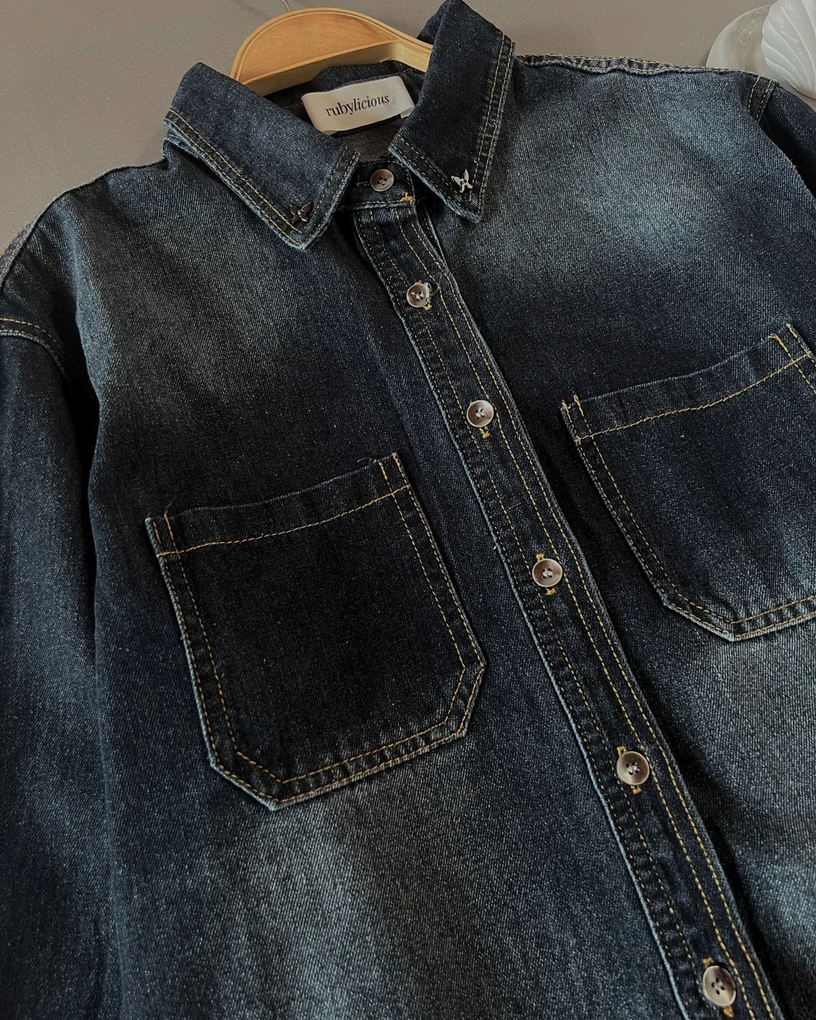 Elisia Denim Shirt Dark Blue