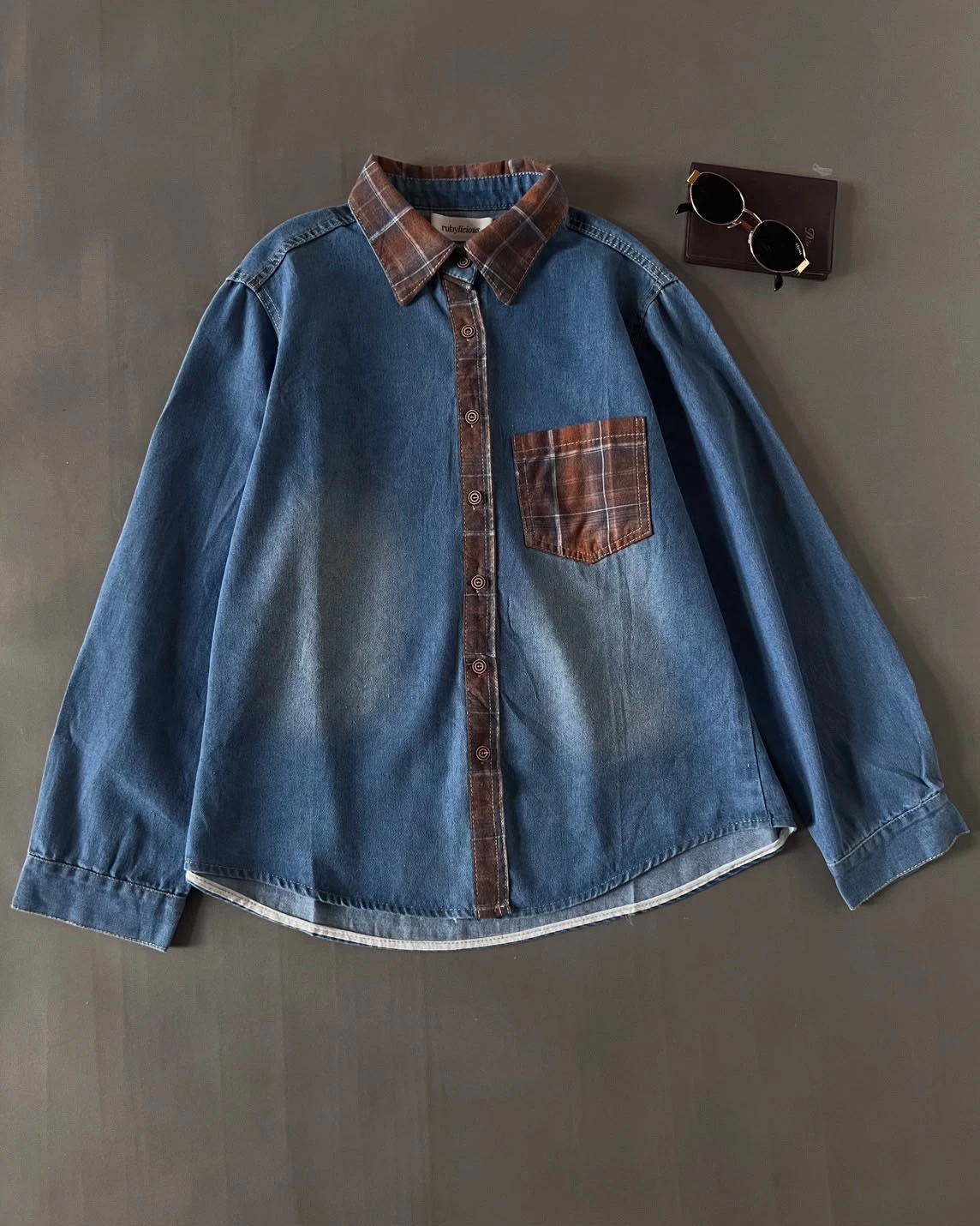 Evrina Denim Shirt Kode 197M Medium Blue