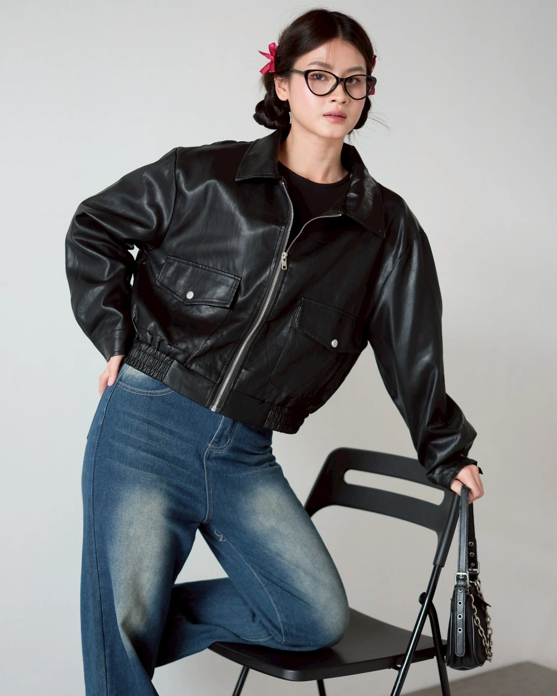 Gisya Leather Jacket Kode 8660 Black - Image 3