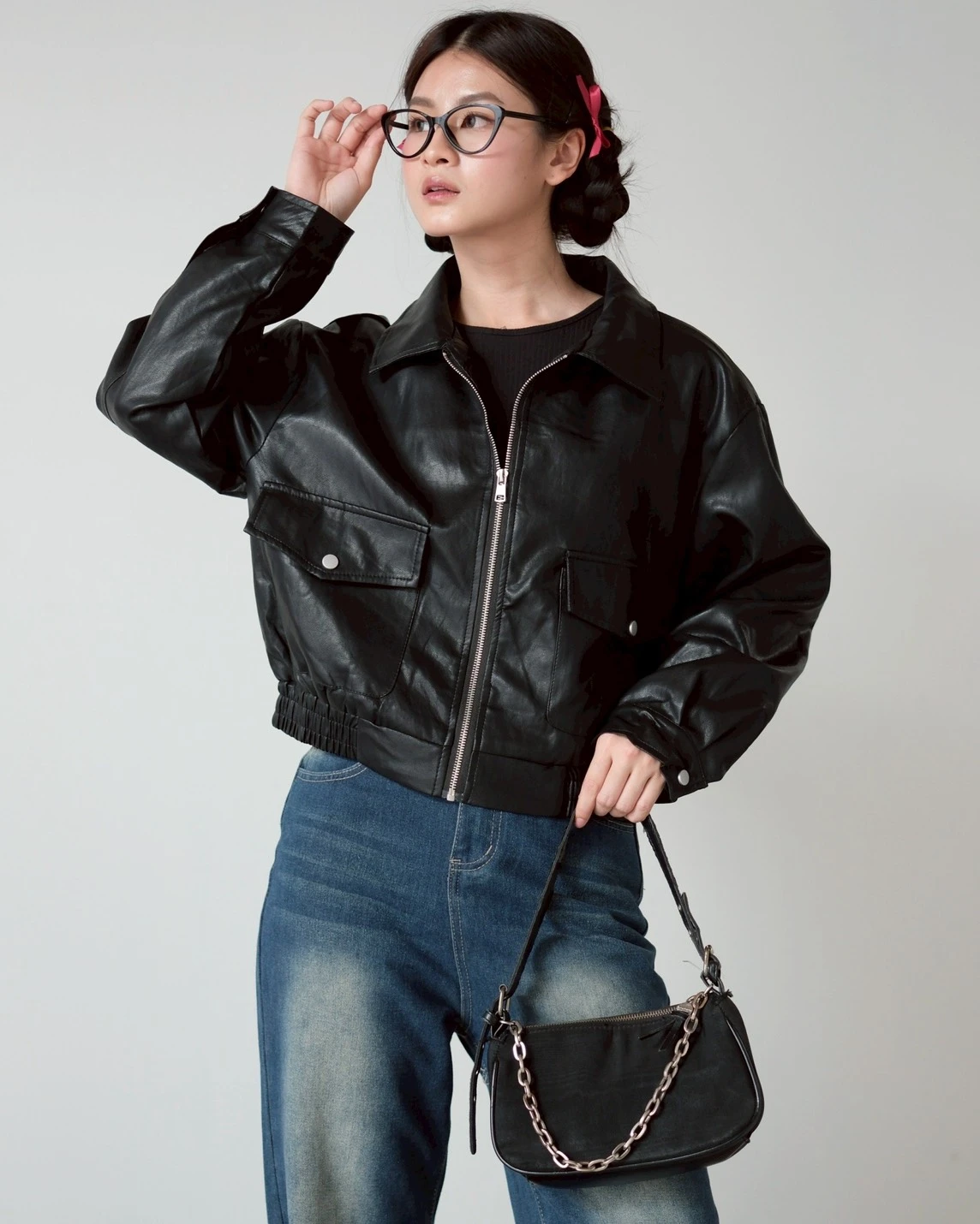 Gisya Leather Jacket Kode 8660 Black