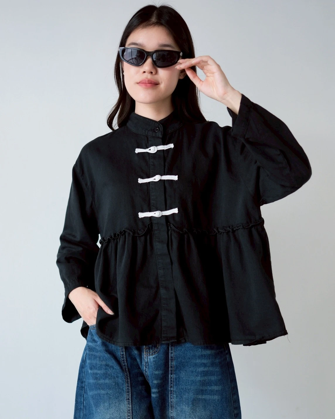 Alternative view of Havelyn Denim Shirt Kode 6425 Black