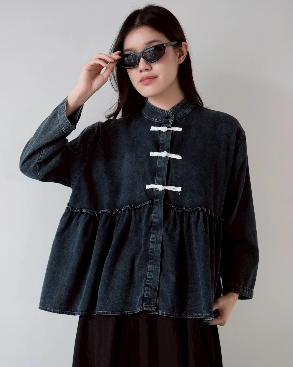 Havelyn Denim Shirt Kode 6425 Misty Black