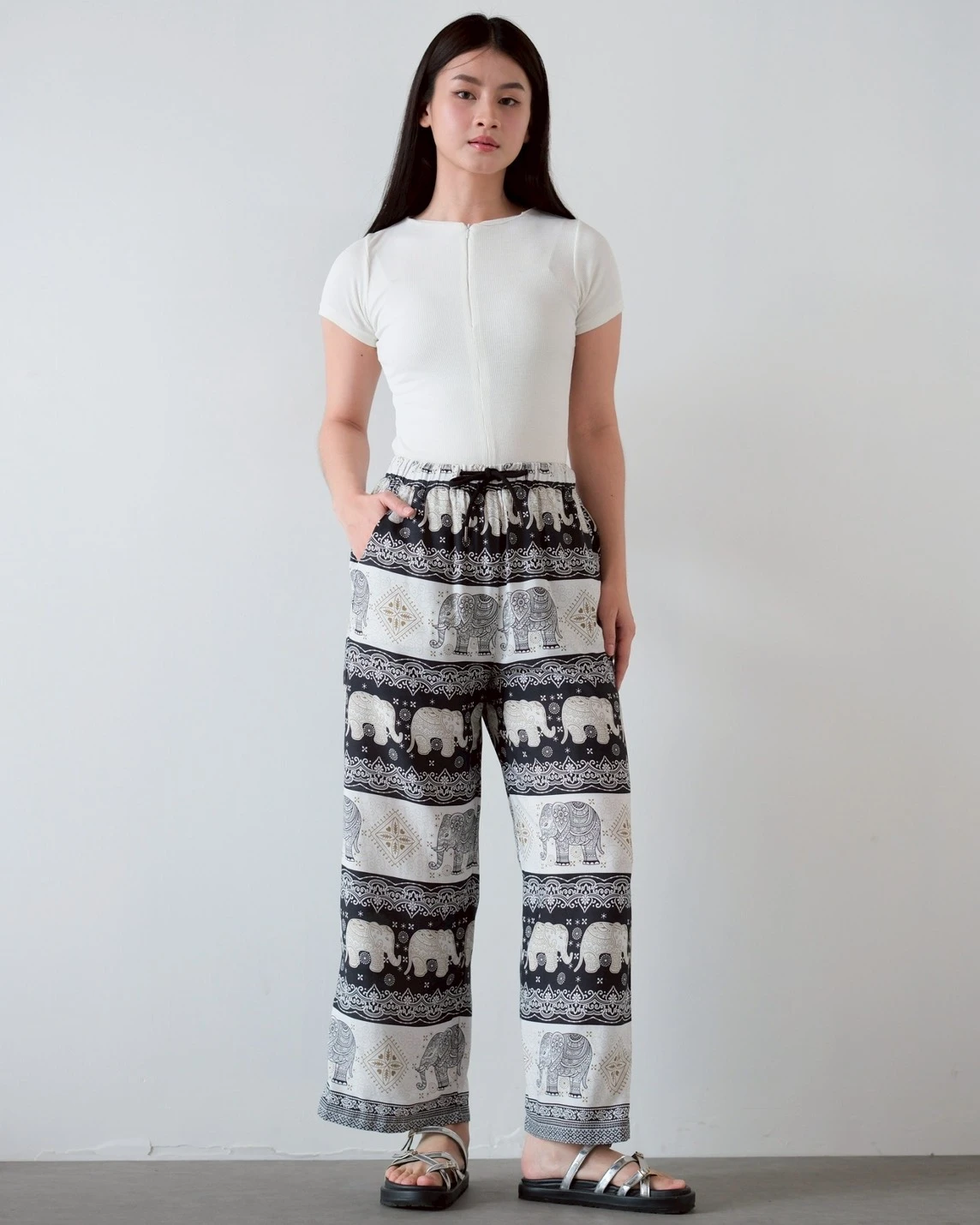 Alternative view of Helisa Cullote Pants Black-Bw