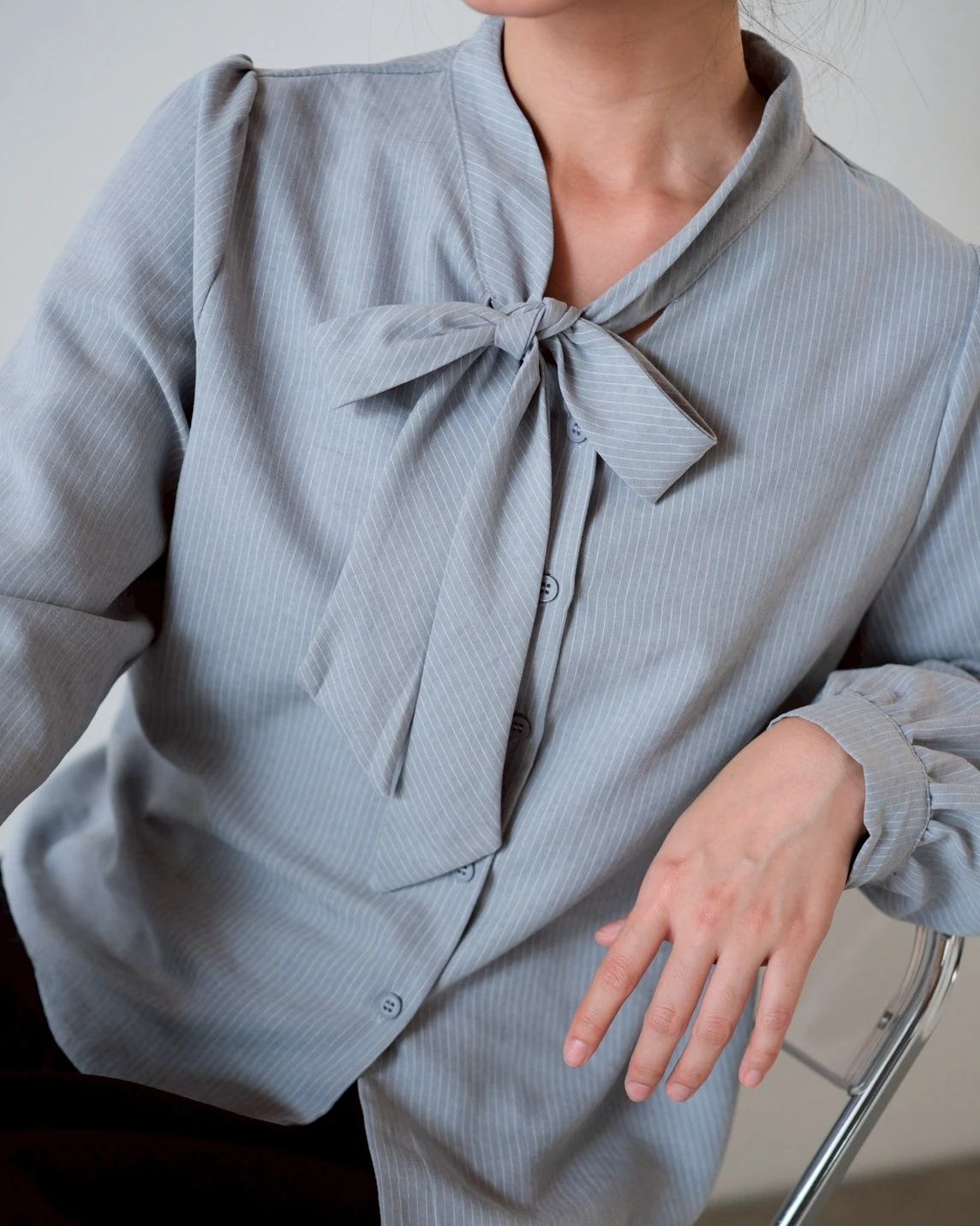 Alternative view of Ilyora Stripe Shirt Kode 311-1 Grey