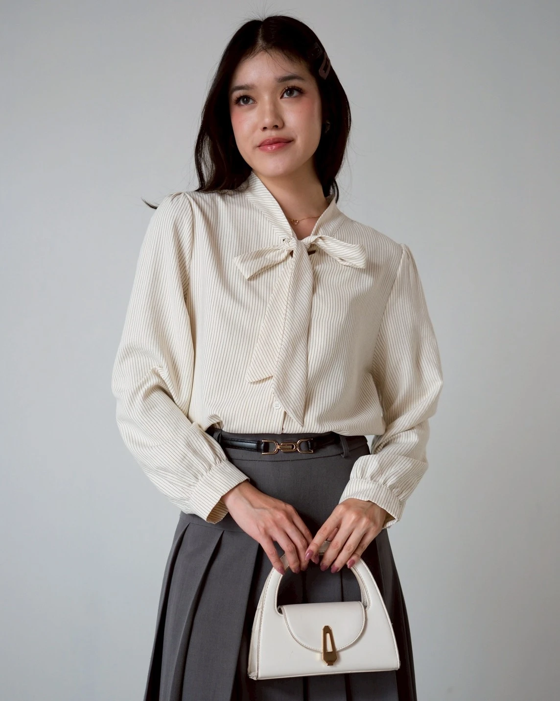 Ilyora Stripe Shirt Kode 311-1 Ivory - Image 3