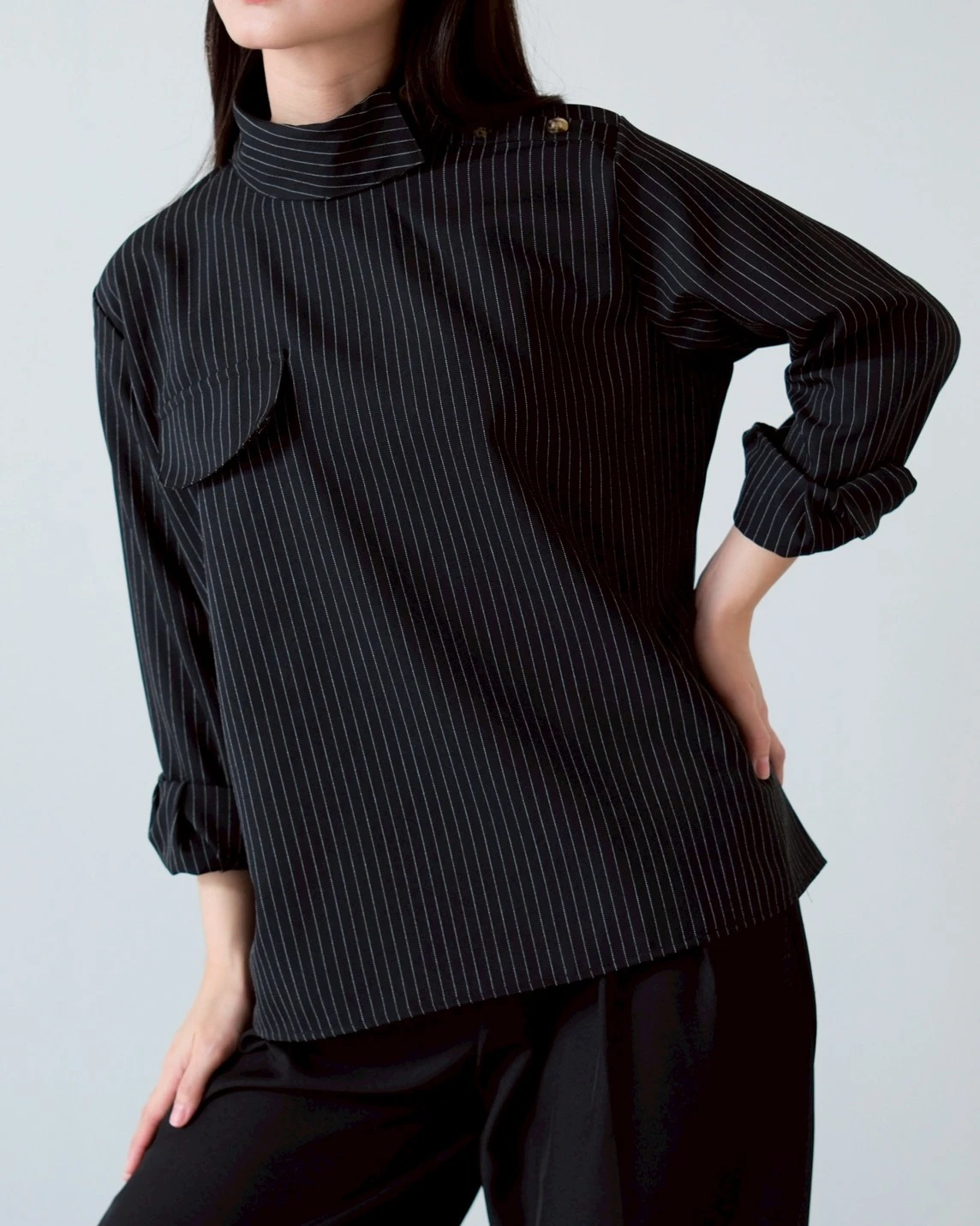 Alternative view of Iravia Stripe Blouse Kode 26325 Black