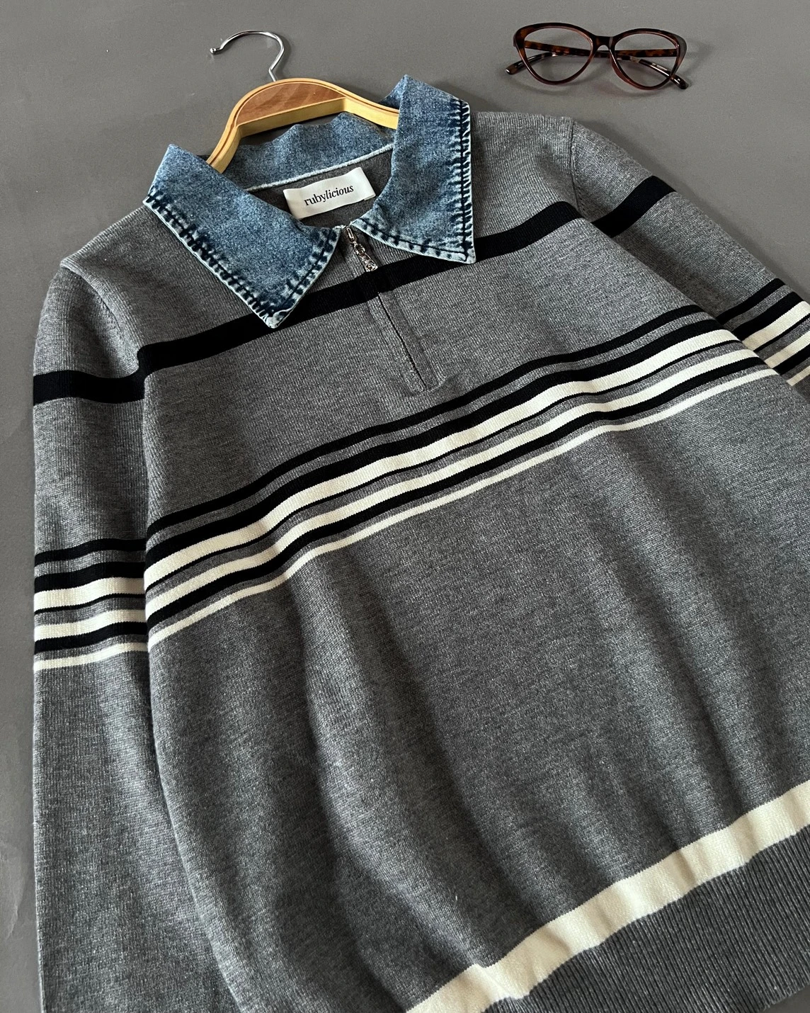 Kavira Stripe Longsleeve Grey