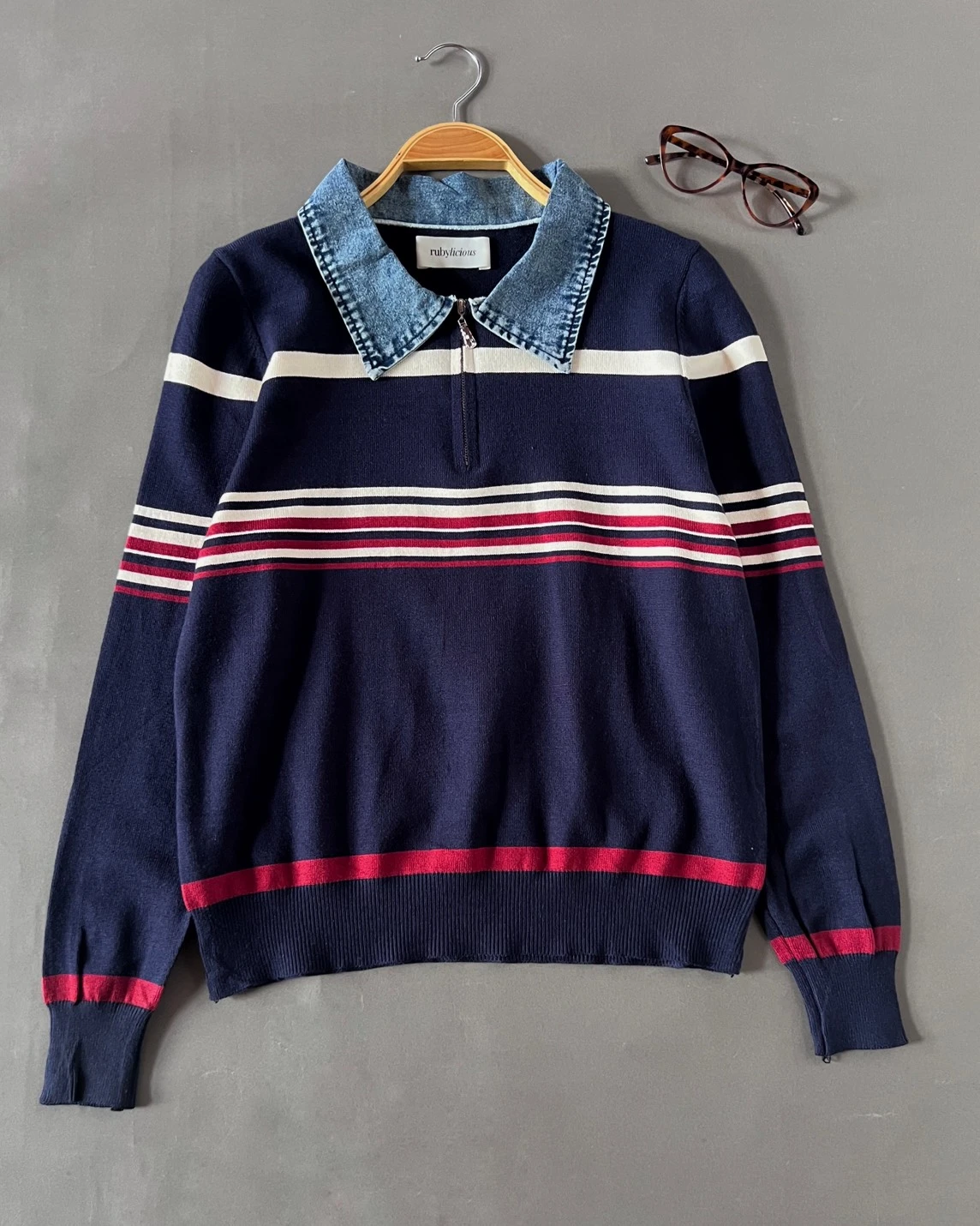 Kavira Stripe Longsleeve Navy - Image 2