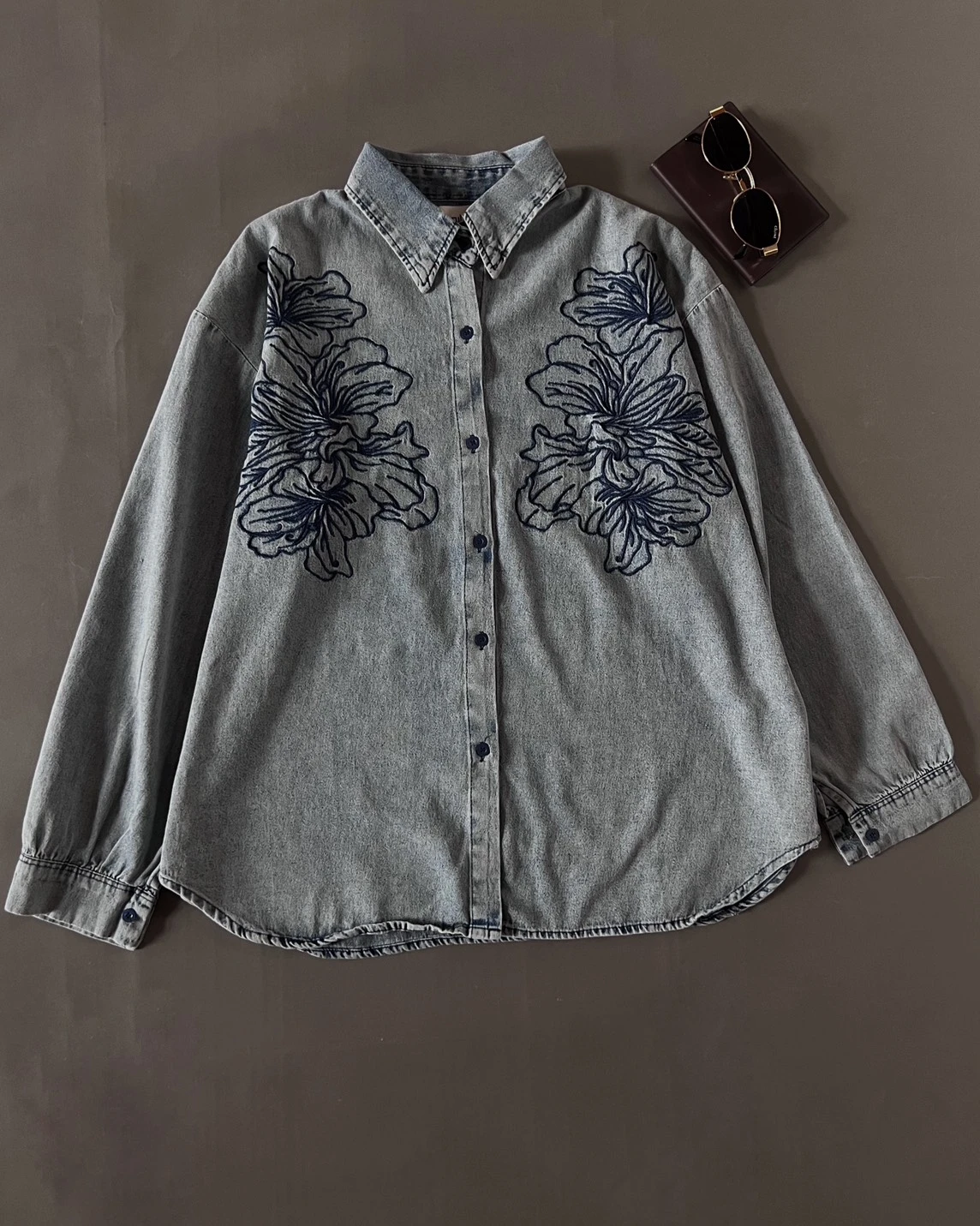 Noura Denim Shirt Kode 14158 Acid