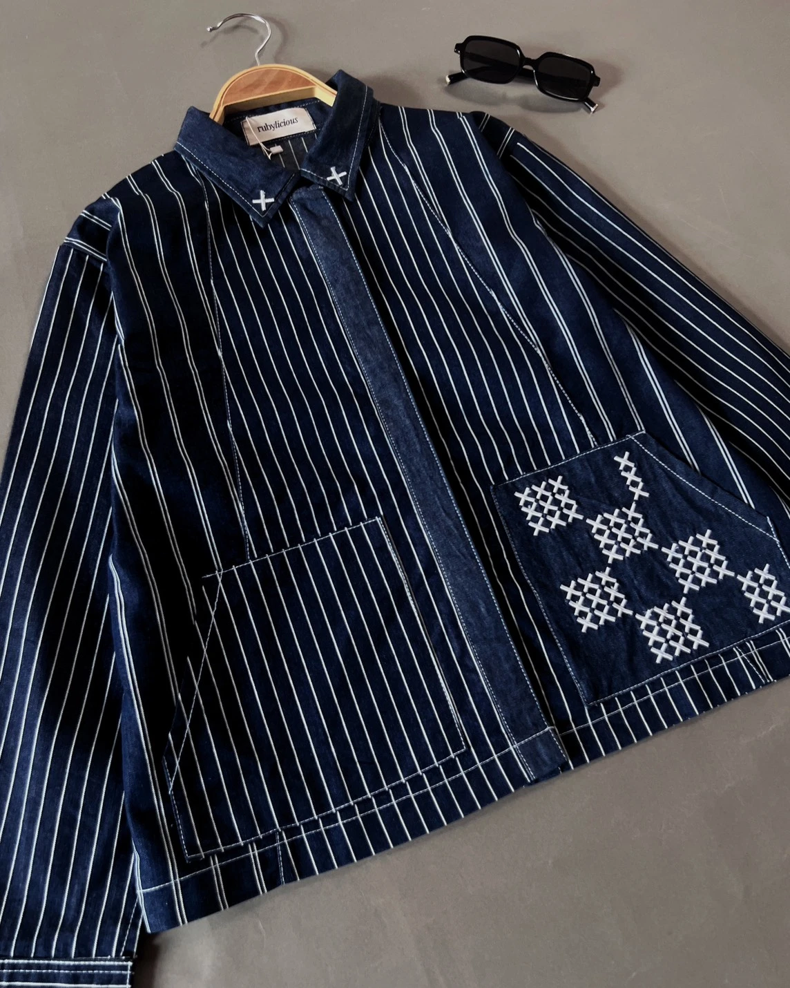 Okya Denim Shirt Dark Blue