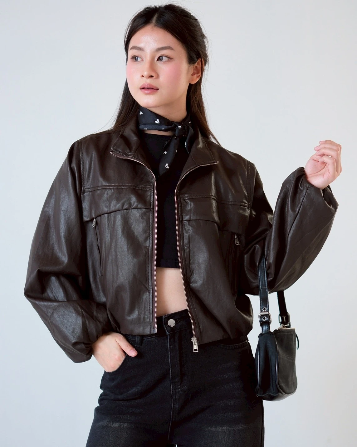 Orlena Leather Jacket Kode 8663 Coffee