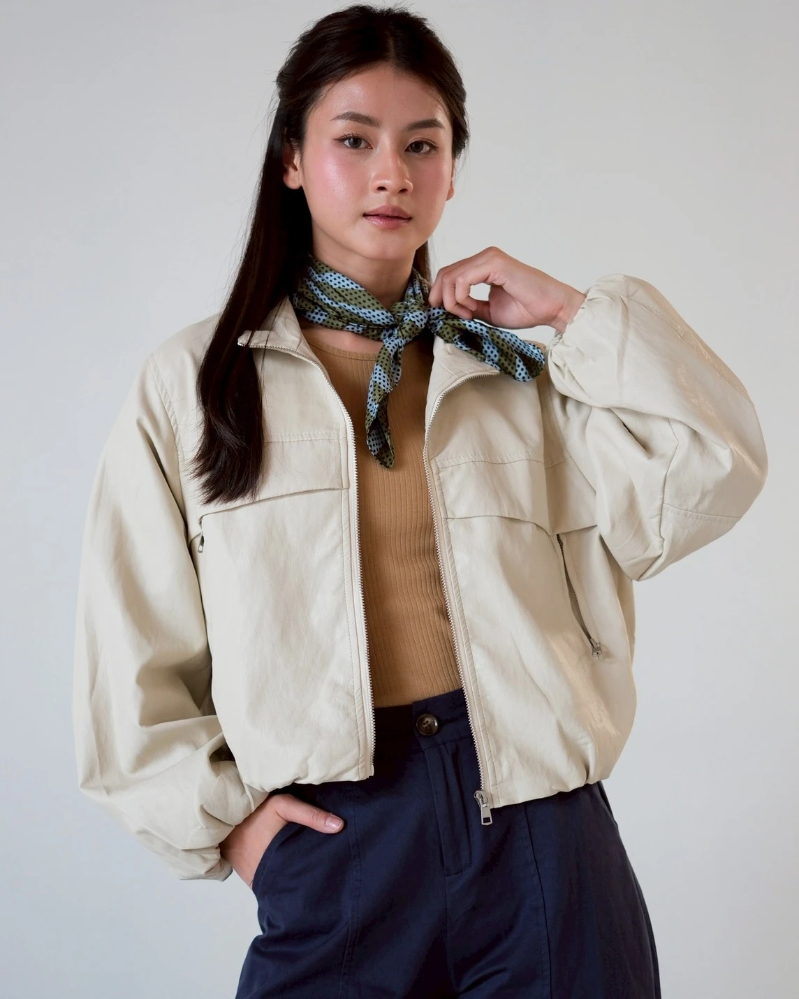 Orlena Leather Jacket Kode 8663 Beige