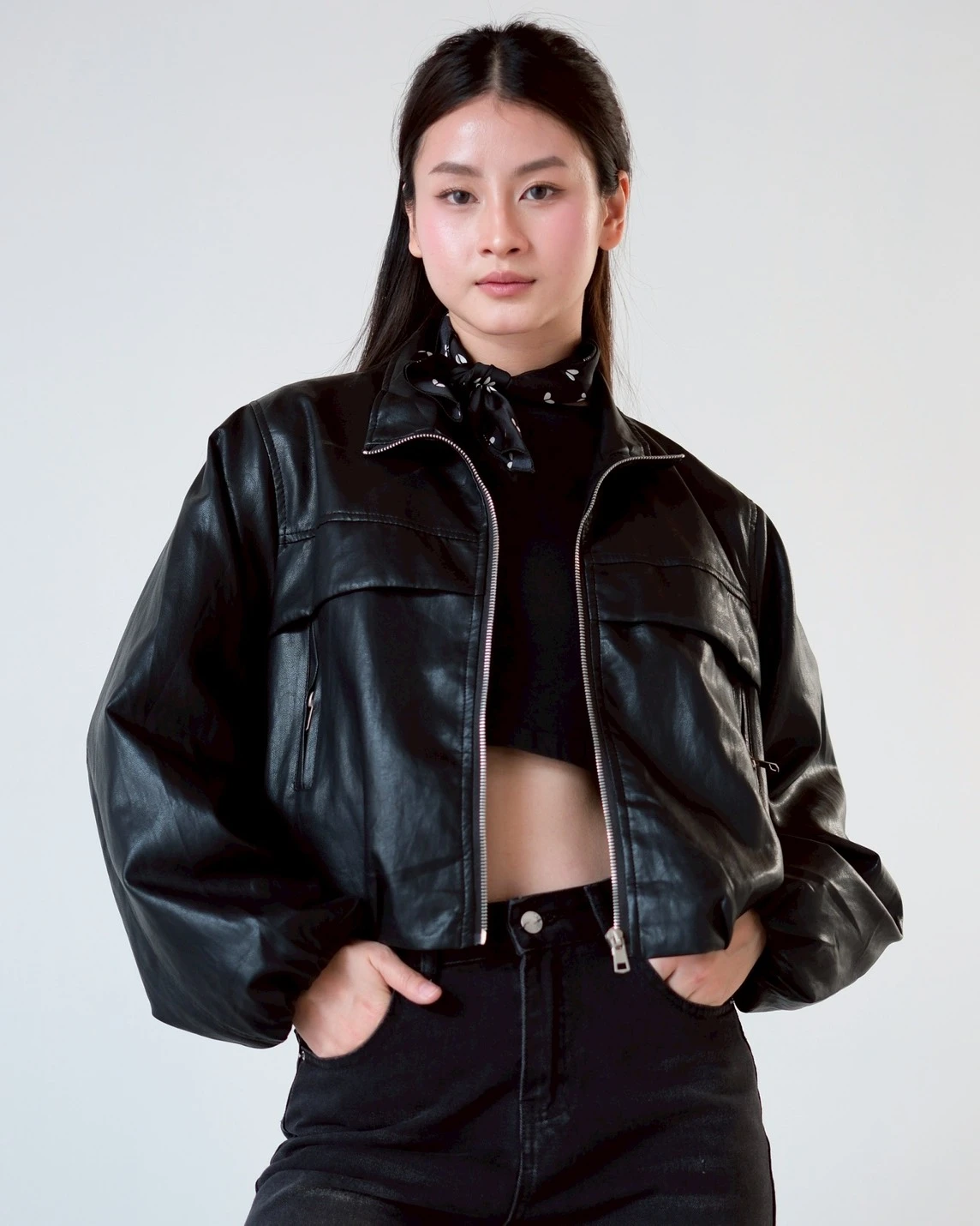 Orlena Leather Jacket Kode 8663 Black