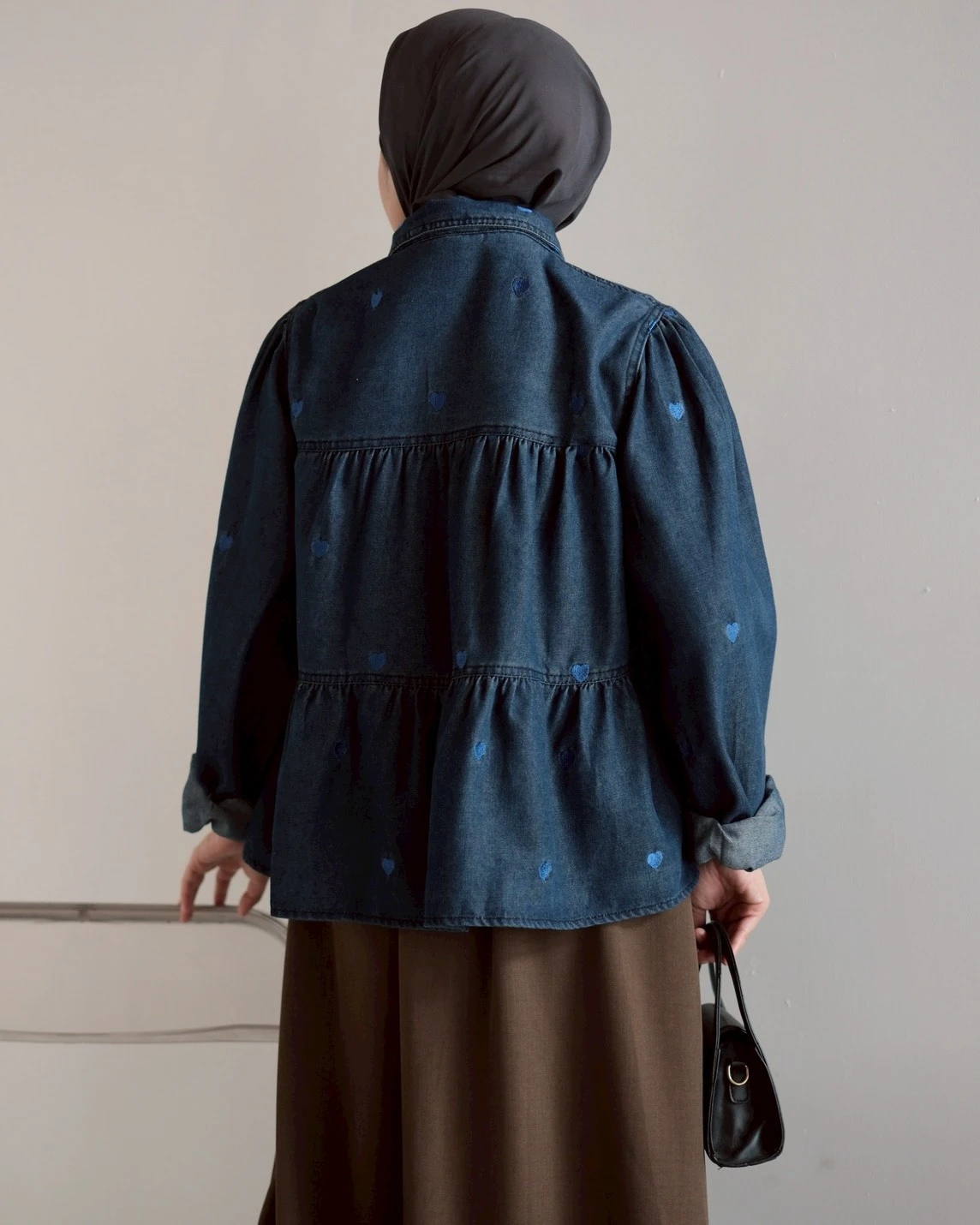Xilena Denim Shirt Kode 188M Dark Blue - Image 3
