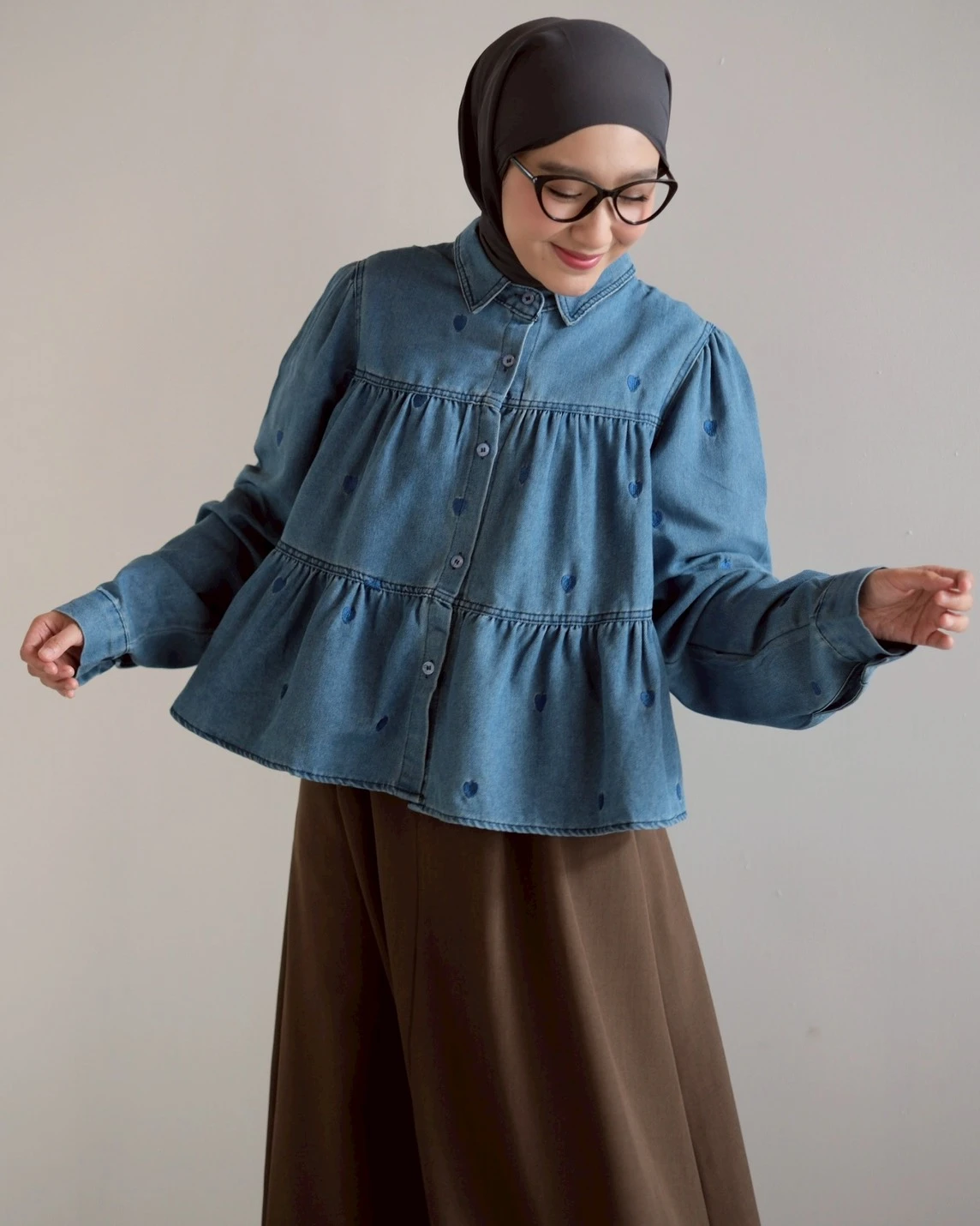 Xilena Denim Shirt Kode 188M Medium Blue