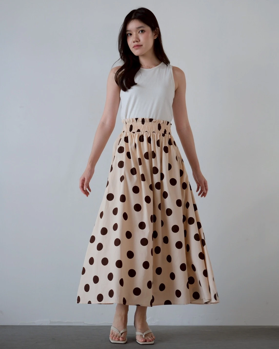 Alternative view of Balena Polka Skirt Cream-Coffee