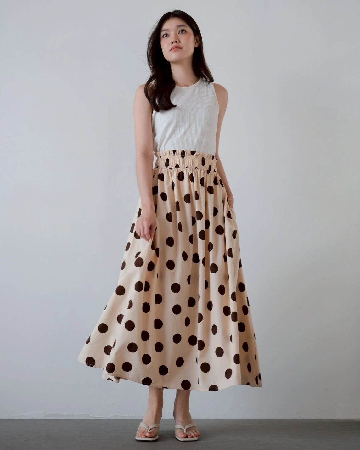Balena Polka Skirt Cream-Coffee - Image 3
