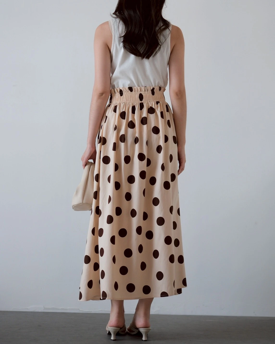 Balena Polka Skirt Cream-Coffee - Image 4