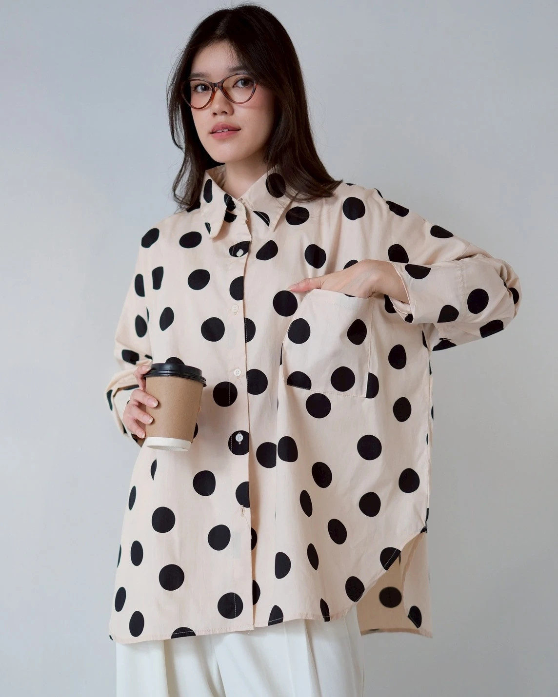 Alternative view of Laviera Polka Shirt Cream-Black