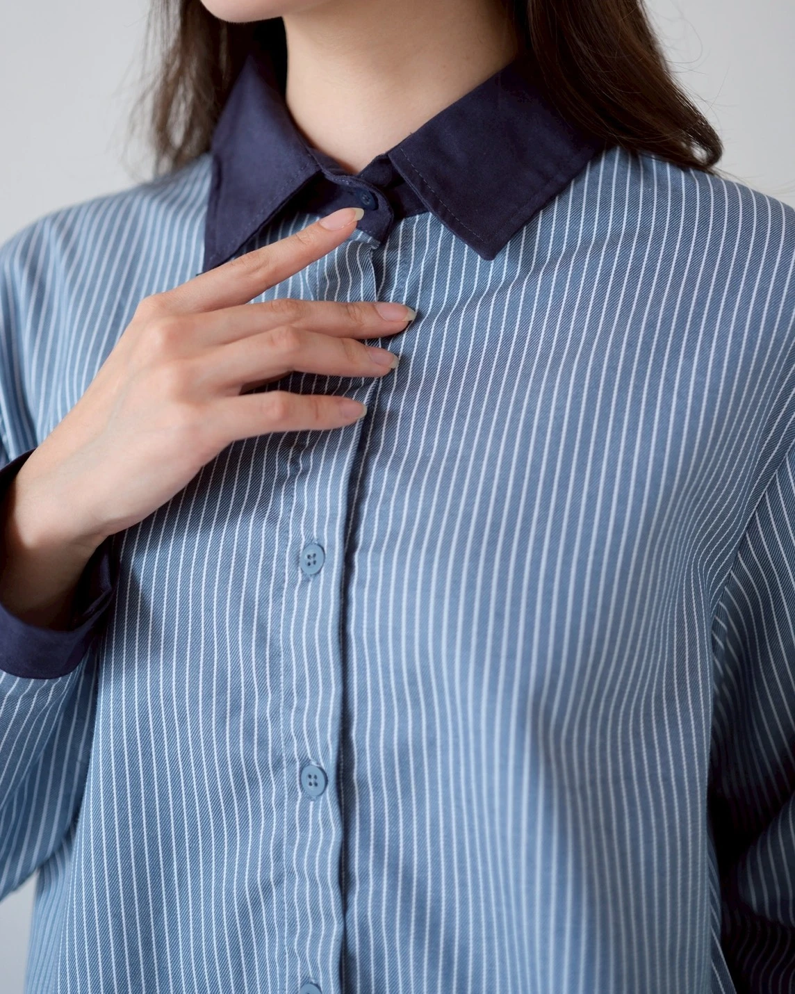Fayra Stripe Shirt Navy
