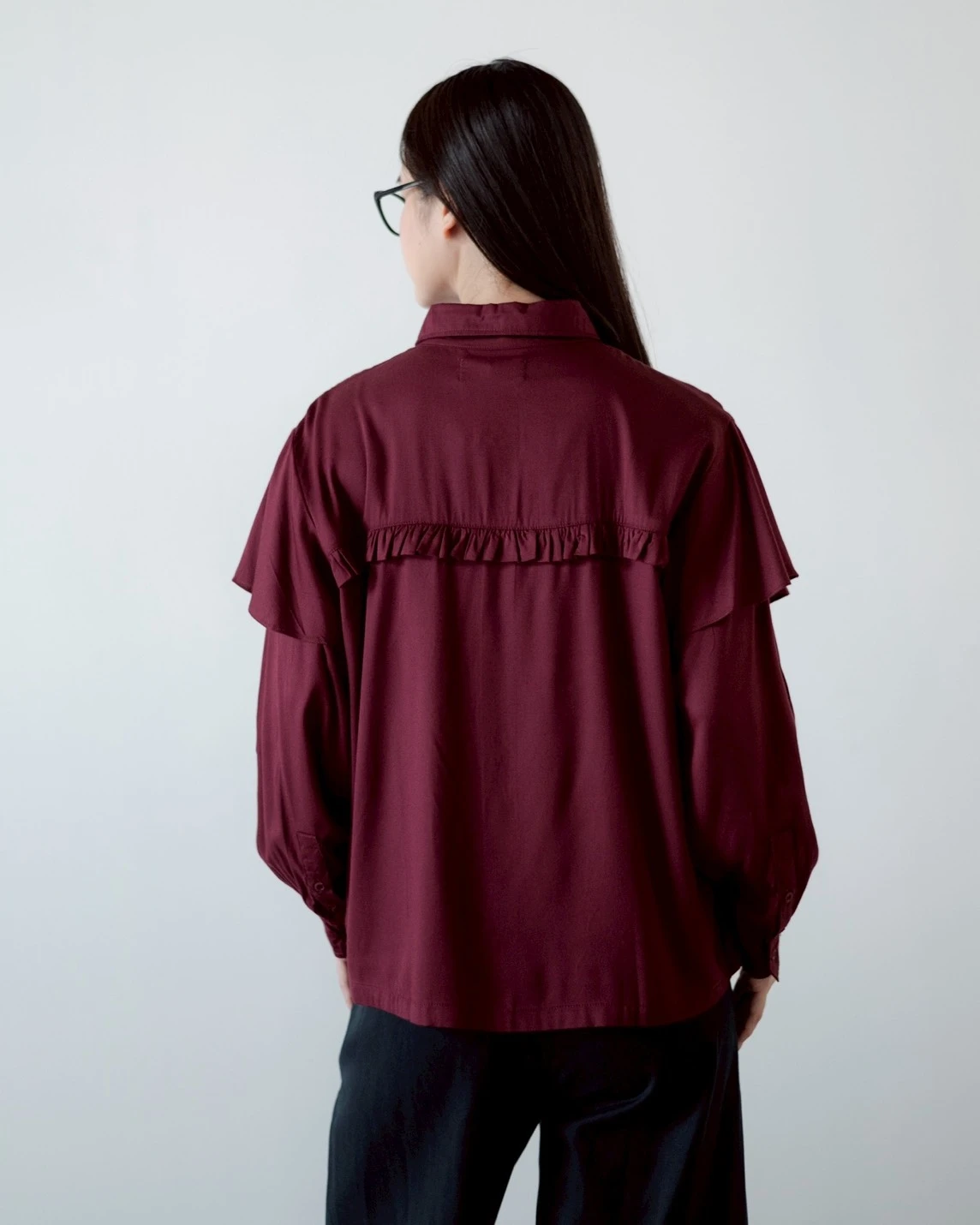 Belisca Shirt Burgundy - Image 3