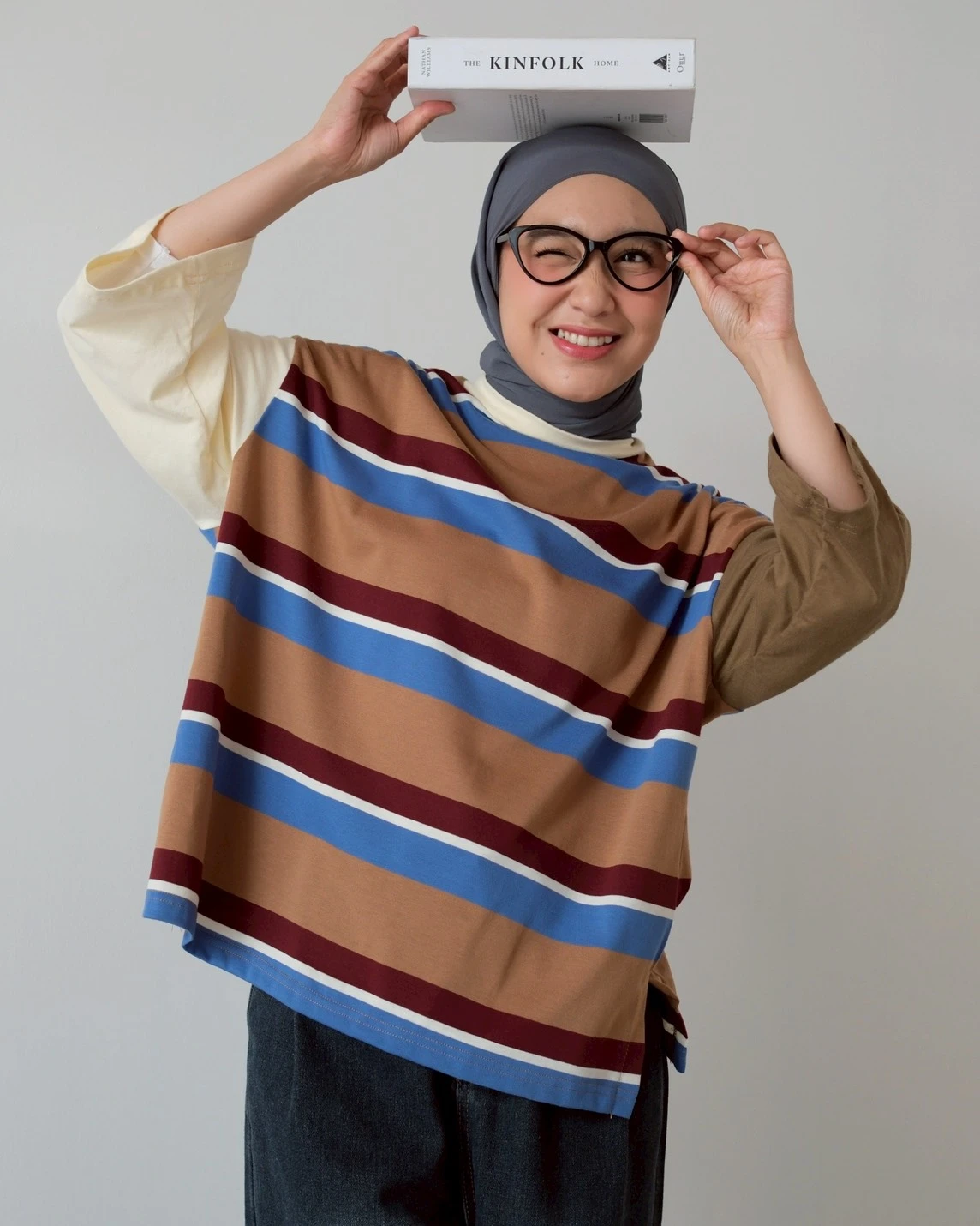Imago Stripe Sleeve Top Milo-Blue - Image 2