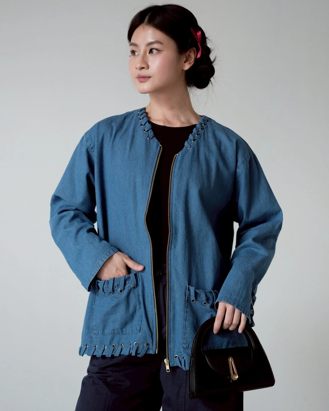 Trineta Denim Jacket Medium Blue - Image 5