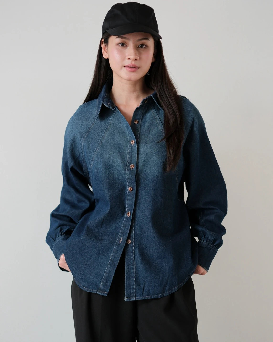 Bravie Denim Shirt Kode 199M Dark Blue - Image 3