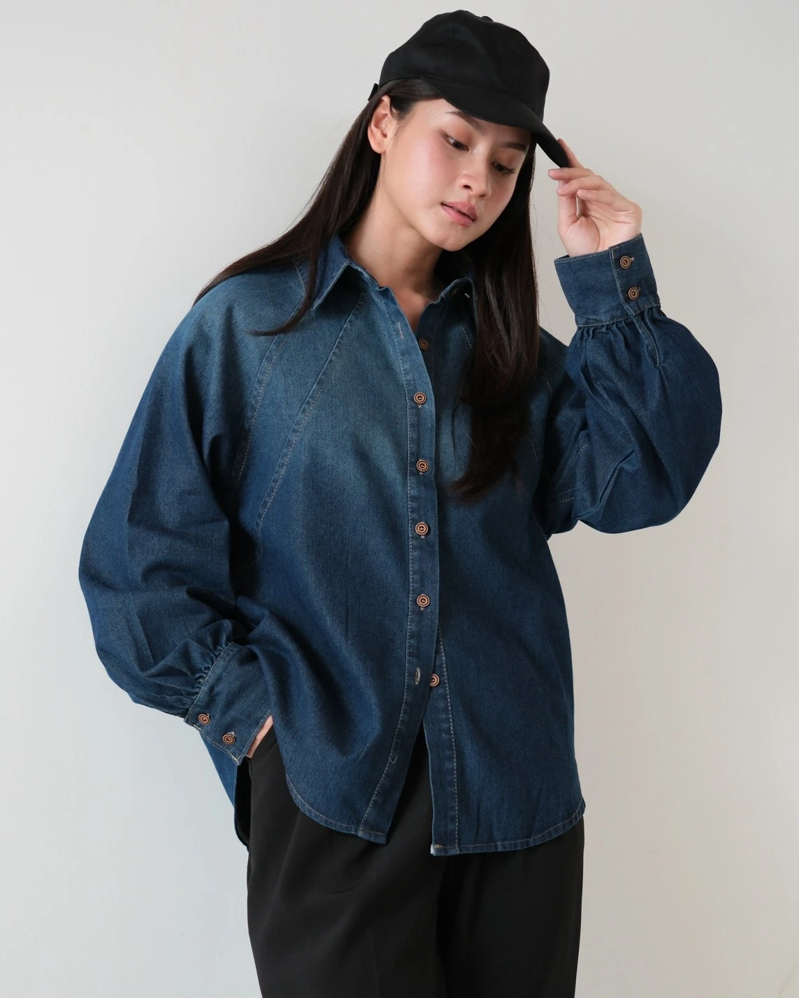 Alternative view of Bravie Denim Shirt Kode 199M Dark Blue