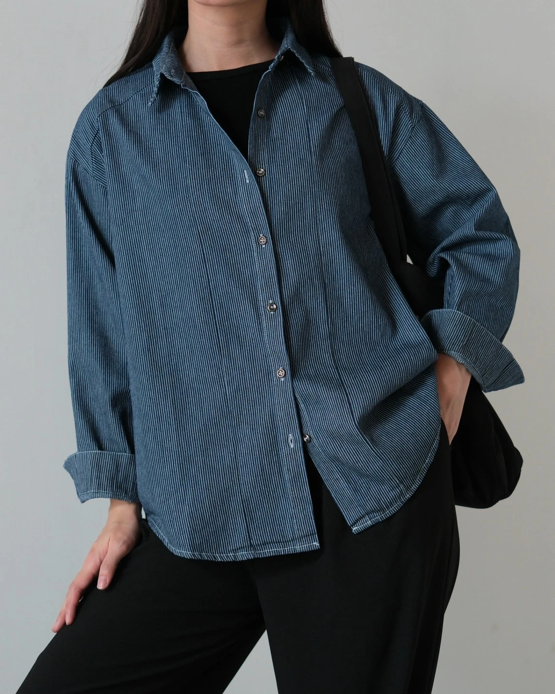 Celvy Denim Shirt Dark Blue - Image 3