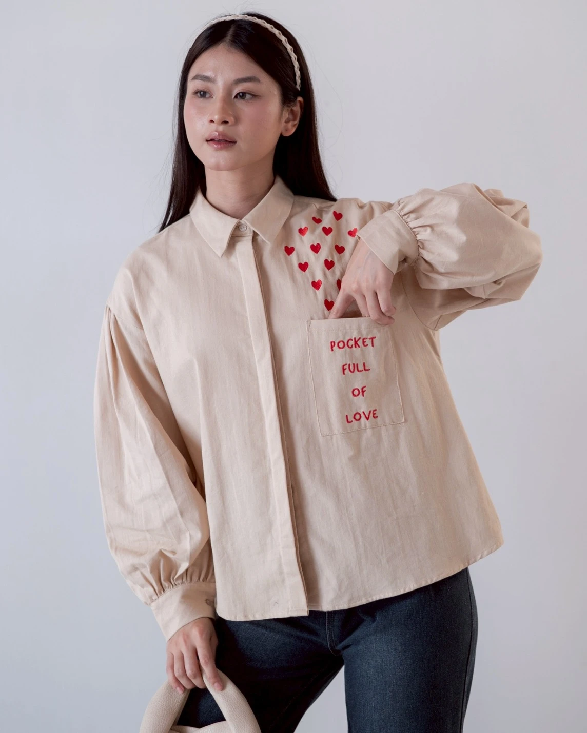 Amour Shirt Kode 80149 Cream