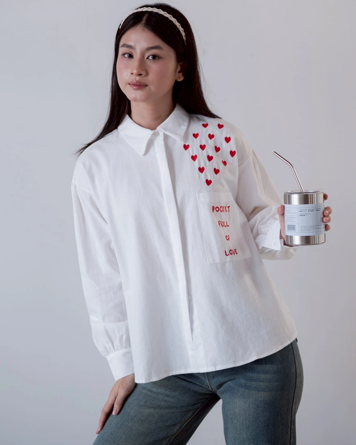 Amour Shirt Kode 80149 Broken White