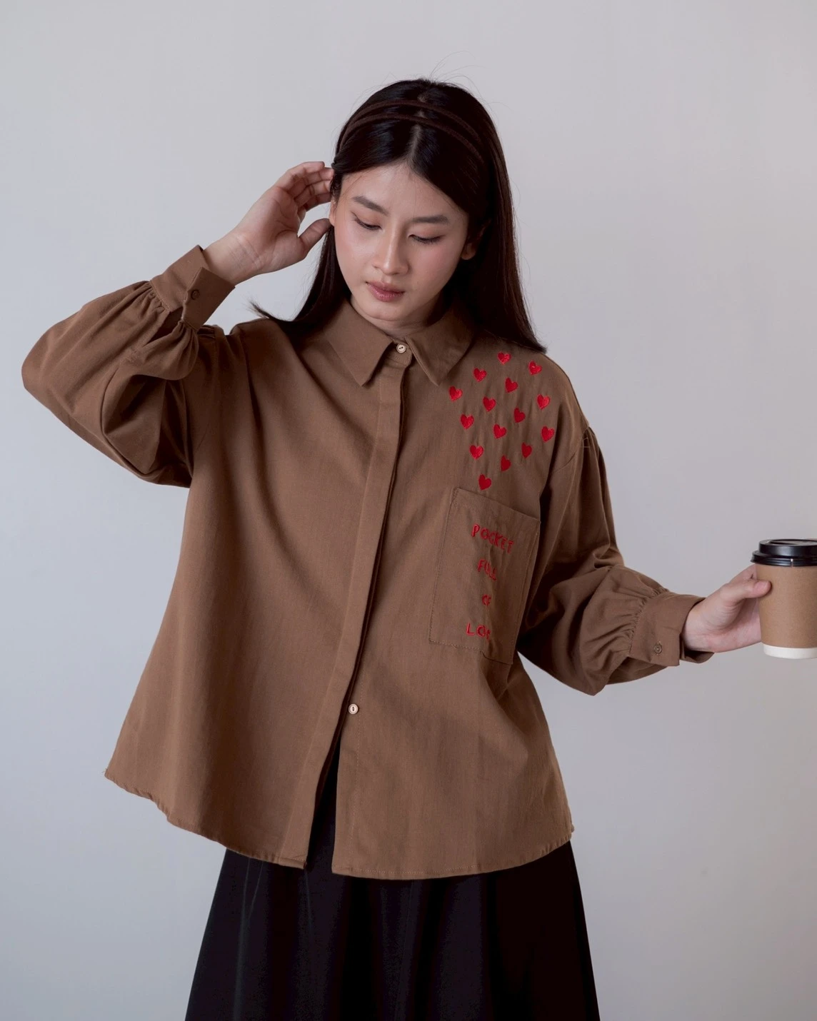 Amour Shirt Kode 80149 Brown