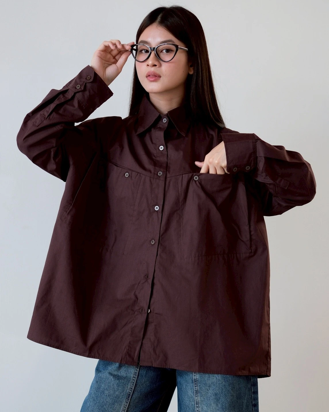 Cezan Shirt Kode F192 Coffee