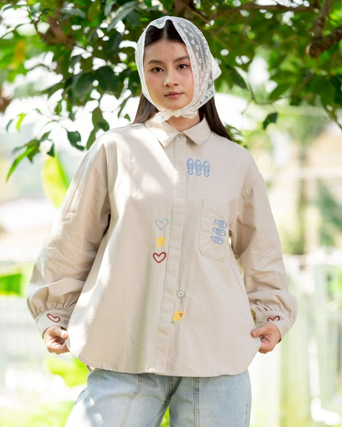 Chiya Shirt Kode 80146 Beige