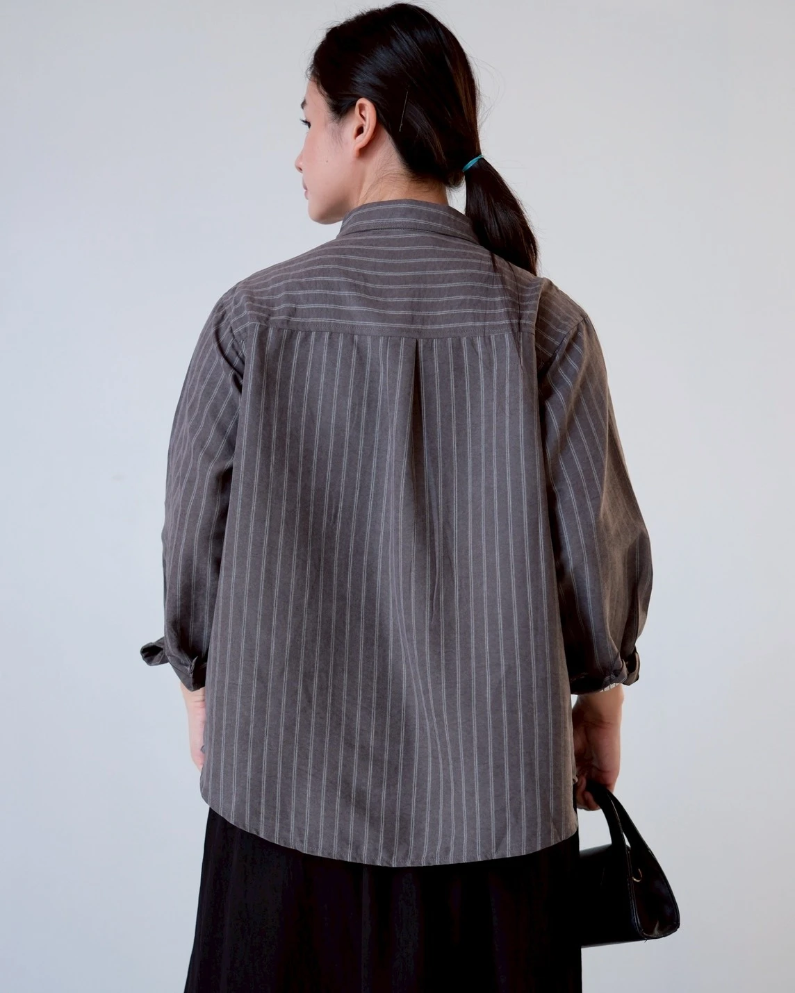Cliona Stripe Shirt Kode N856-3 Dark Grey - Image 4