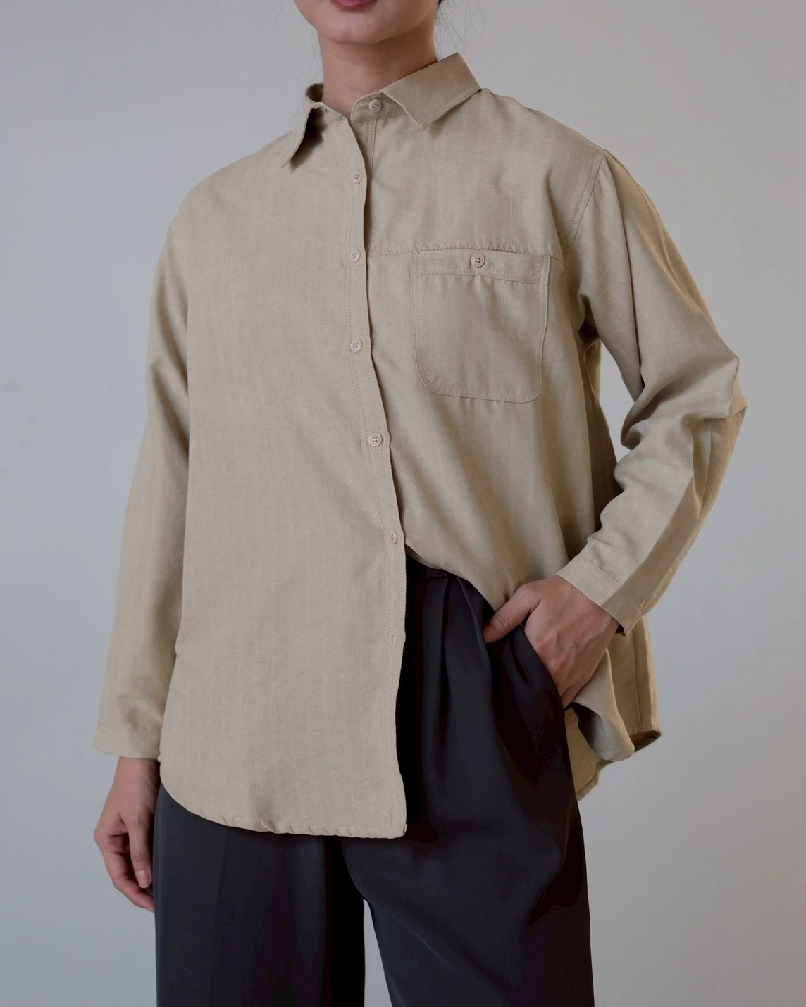 Cliona Stripe Shirt Kode N856-3 Cream - Image 3