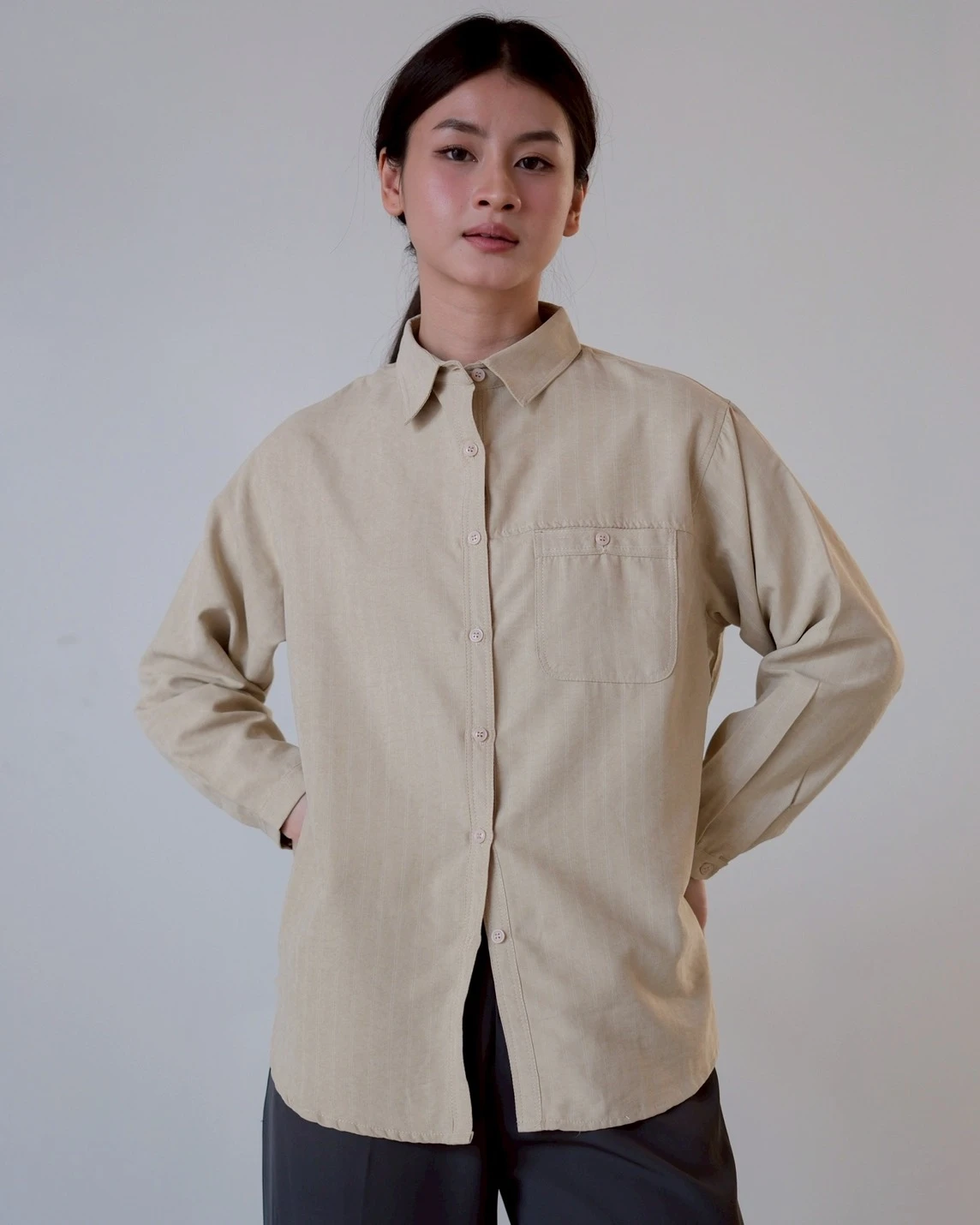 Cliona Stripe Shirt Kode N856-3 Cream