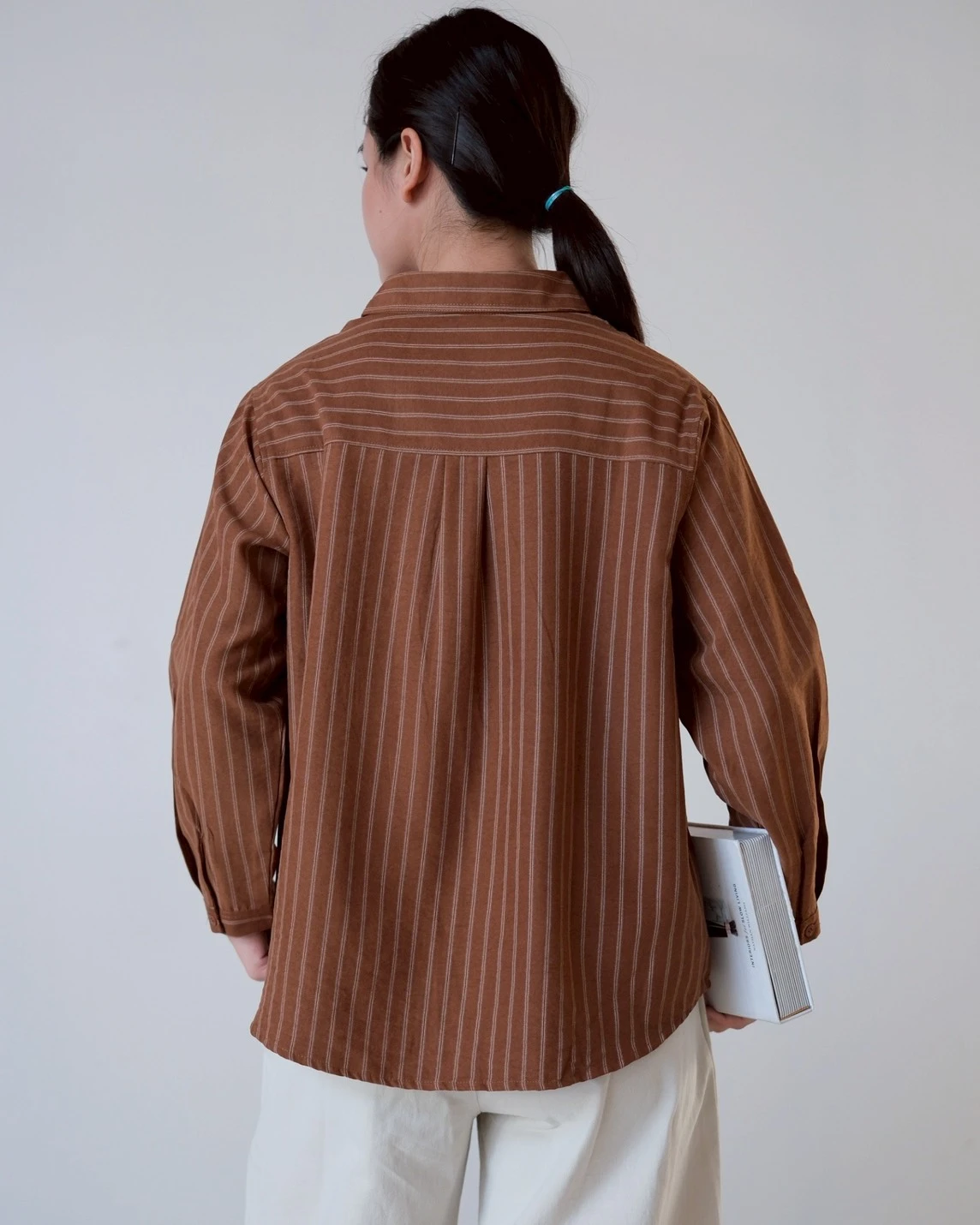 Cliona Stripe Shirt Kode N856-3 Brown - Image 3