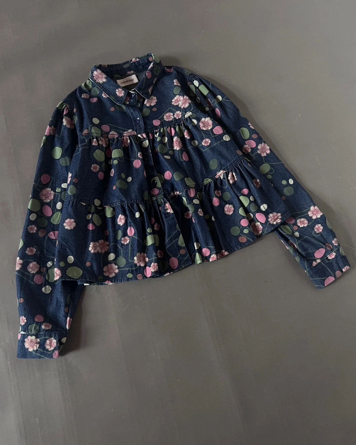 Delvia Denim Shirt Kode 49N Dark Blue