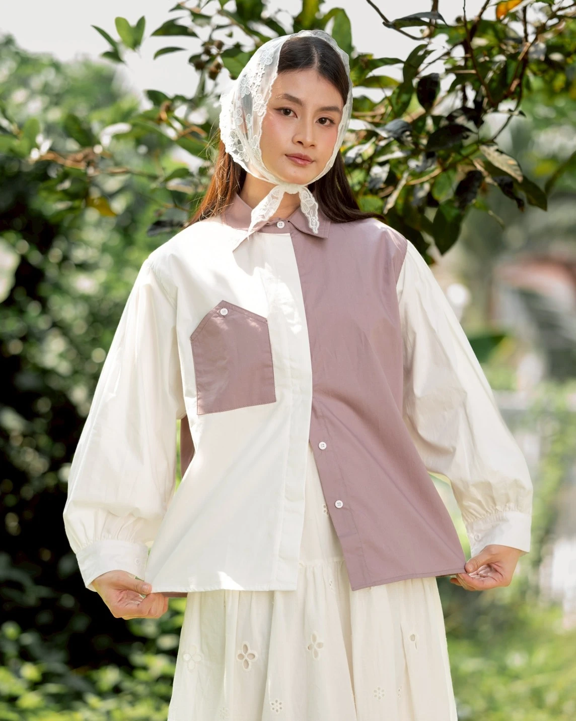 Alternative view of Houshi Shirt Broken White-Dusk Mauve